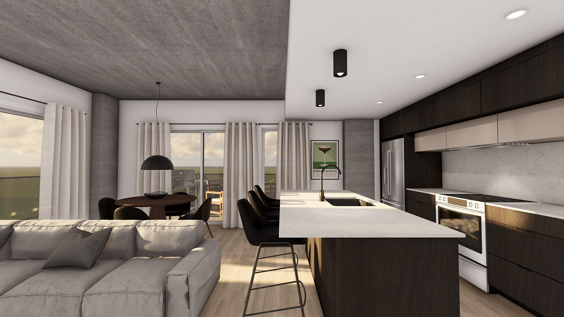 Logement foncé